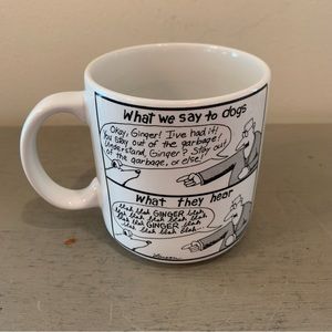 VTG 1983 The Far Side What We Say To Dogs Coffee Mug